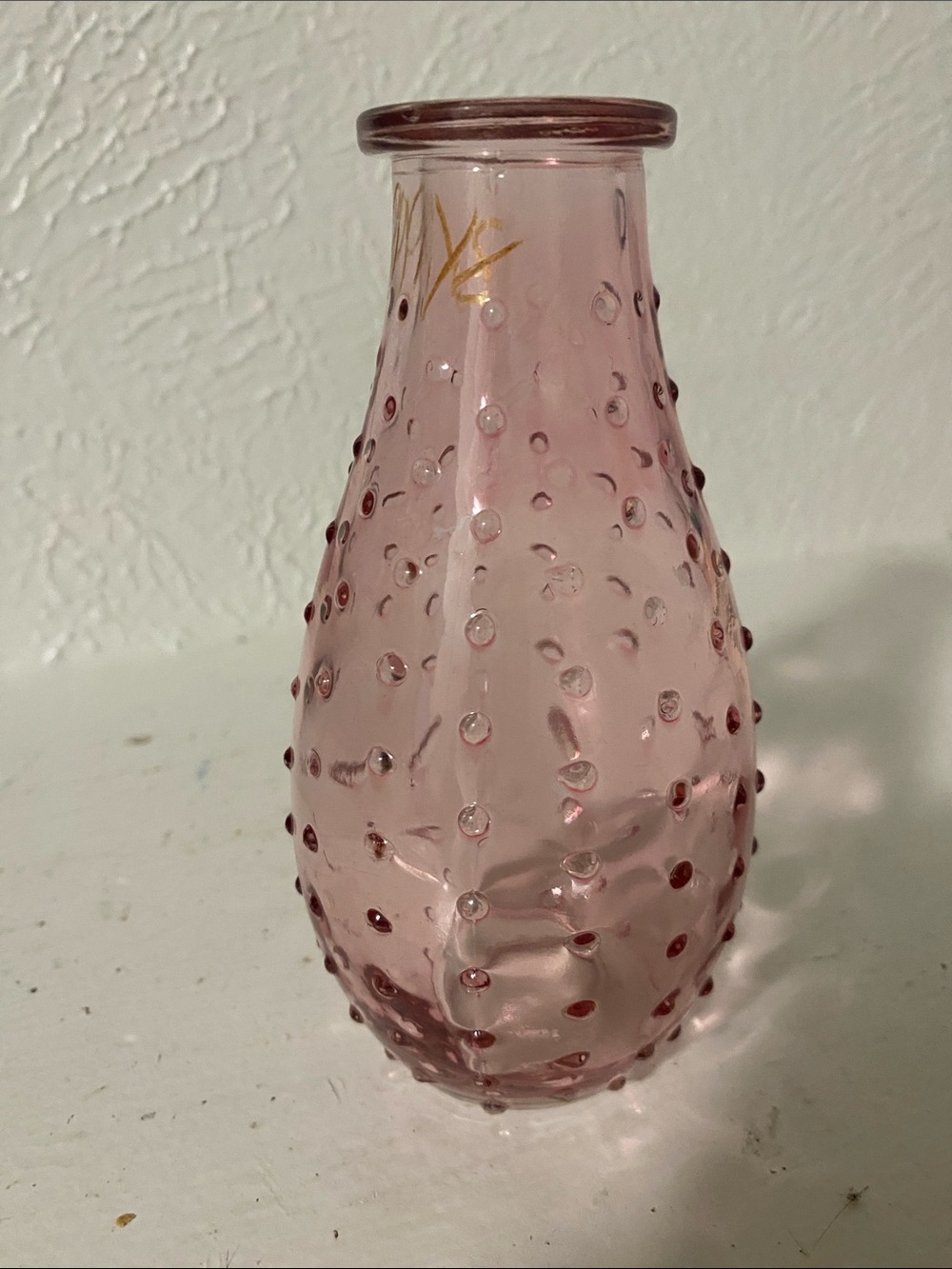 Blush Pink Hobnail Glass Bud Vase - Home Accents